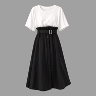 KSE-28 set after skirt Wanita style 2yk casual summer midi tartan import korea japan