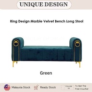 UNIQUE DESIGN Ring Stool Bench Chair Marble Velvet/Kerusi panjang dengan design round ring Furniture