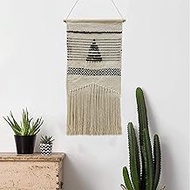 NATURE4U Woven cotton Wall Hanging Home Decor Bohemian Beige Geometric Hand Crafted 100% cotton Art 