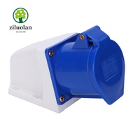 ZILUOLAN Industrial Power Socket, 32A-123 220-250V 3‐Pin Industrial Socket, Durable 3 Cores Brass IP