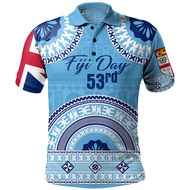 Harajuku 3D Flying Fiji Day Flag Print Polo Shirt For Men BULA Fiji Pride Graphic Polo Shirts Kid Fa