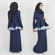 Muslimah Moden Fashion Peplum Baju Kurung (S-10XL) Plus Size Baju Kurung Peplum Nursing Ibu Anak (Ready Stock)