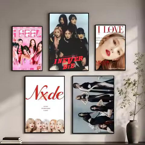 Kpop GIDLE New Album Nxde Music Singer Portrait Poster Self-Adhesive PP Poster HD Residue-Free Peel 