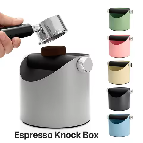 Stainless Steel Espresso Knock Box Anti slip Coffee Grind Dump Bin Waste Bin with Detachable Knock B