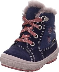 Superfit Girls' Groovy Sheepskin Lining Warm Lined Snow Boots, Blue Pink 8000, 19 EU