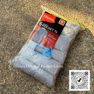 Hanes: Original Pocket T-shirt/Pack 6 Thin Fabric Front-Close Neck No Side Seams
