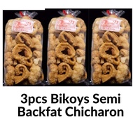 Bikoys Pork Chicharon,Halo Laman-Balat Crispy Pork Chicharon,plain,3pcs,approximately 180g.each,Bula