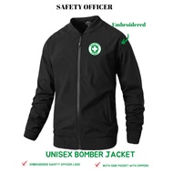 SAFETY OFFICER PREMIUM BOMBER JACKET UNISEX BLACK Bomber Jacket Men