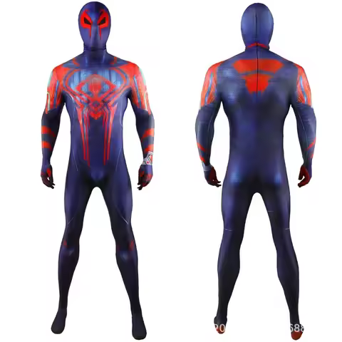 Movie Spider-Man: Across The Spider-Verse 2099 Adult Children Cosplay Costume Superhero Jumpsuit Com
