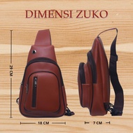 BIG !!! ZUKO Waistbag - ESL01 / Tas Selempang / Sling Bag + Port USB