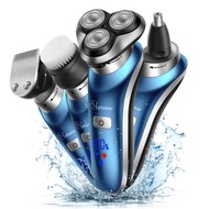 new HATTEKER Rotary Electric Shaver Mens 4-in-1 Facial Razor USB Rechargeable Beard Trimmer Grooming