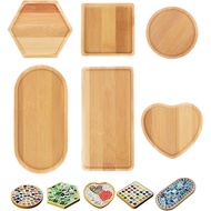 DIY Mosaic Bamboo Coaster,Blank Base Tray,Drinking Cup Coaster,Plant Coaster,Artistic Plate(6 Pieces