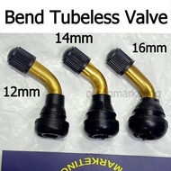 Bend Tubeless Valve Kepala Rubber Getah Bengkok Wheel Tire Tayar Tyre e Bike Kepala Tiubless Motorcycle elektrik Basikal