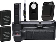 Vivitar Deluxe Power Battery Grip for Nikon D3400 Bundle with Rechargeable Li-ion Battery, Individua