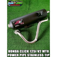 MT8 POWER PIPE FOR HONDA CLICK 125i V2 STAINLESS TIP