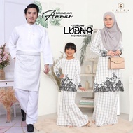 NEW ARRIVAL | FAMILY SET SEDONDON | KURUNG LUBNA & BAJU MELAYU AMMAR | WHITE | KURUNG SULAM TENUN KE