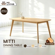 HiiLiving MITTI Dining Table Solid Wood 4-8 Seater 120 140 150cm Wooden Table Top