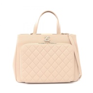 【二手】香奈兒 Matelassé Business Affinity 兩用托特包 A93795 米色魚子醬紋小牛皮（粒面小牛皮）Matelassé Business Affinity 兩用鏈條托特包