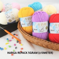 KATUN KNITTING STUDIO - REPACK 10M MILK COTTON KNITTING YARN 5PLY IMPORTED QUALITY MILK COTTON KNITT