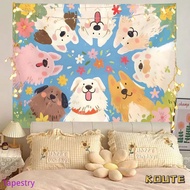 Dopamine Cute Cartoon Wall Decoration Background Cloth Rental House Decoration Universal Tapestry