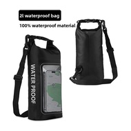 2L Waterproof Bag Outdoor Crossbody Bag 2-in-1 Phone Waterproof Pouch PVC Swimming Waterproof Bag