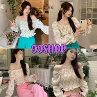 JJ Shop​ ​ Floral Off-Shoulder Top Chiffon Fabric "72031" -C