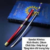 (26cm) Mô hình trưng bày Kiếm Zoro One Piece Bằng Hợp Kim Không Gỉ Thanh Yubashiri/ Râu Trắng/ Miha