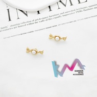 KANDER Alloy 24mm Pearl Button Flower Candy Shaped Pearl Button F10563