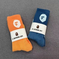 Bape Socks Men Gradient High Tube Towel Bottom Anti-slip Breathable Sports Socks