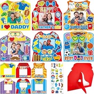 TENDFINE 30 Pack Happy Father's Day Photo Frame Craft Kits for Best Dad Picture Frame Craft Kits Hom