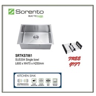Sorento SRTKS6091 SUS304 Kitchen Single Bowl Sink