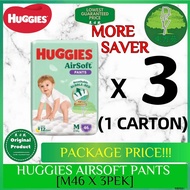 Diapers Huggies AirSoft Pants Super Jumbo Pack (M46L36XL30XXL24) X 3 packs