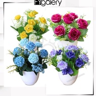 Kirim Segera FYGALERY Pot Bunga Mawar dan Bunga Hydrangea Tanaman Hias