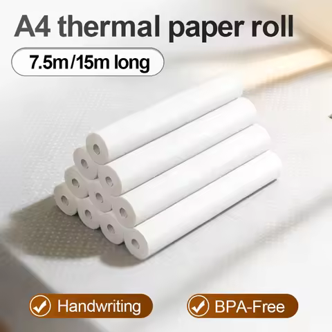 2 Rolls A4 thermal paper 7.5m fast-drying and writable 15m large thermal paper roll