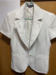 Wanko 白色短袖西裝外套