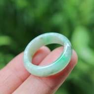 Natural Green Burmese Jade Ring Plain Shape Size: 57mm.