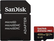 SanDisk SDSQXCZ-400G-GN6MA Extreme Pro A2 400GB microSDXC UHS-1 U3 V30 (Up to 170MB/s Read, 90MB/s Write) Memory Card with Adapter , Black