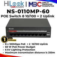 Hub Poe Hilook NS-0109P-35(B) 8+1 10/100 - Switch Hub Poe 4CH 8CH