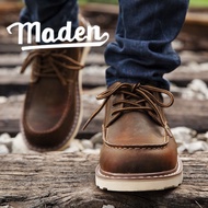 MADEN brand 2025 new American retro casual workwear men's shoes low top big head casual leather shoe