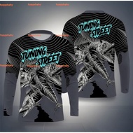HYS Fishing Print Men Women Wear All Suitable Round Neck Fashion 3D Printing Fishing Lovers T-Shirt 