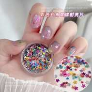 Color Five-pointed Star Manicure Sequins Large Small Mixed Candy Color Laser Star Sequins Strobe diy