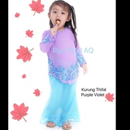 Baju Kurung Budak Perempuan Purple Biru Baju Raya (Ready Stock)