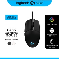 Logitech G102/G203 Lightsync RGB Wired Gaming Mouse With 8K Sensor-Black white wired mouse