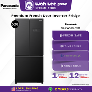 Panasonic 500L Premium French Door Refrigerator NR-CW530HVKM Inverter Fridge WAH LEE STORE