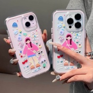 Illustration of Girls Aesthetic Casing Vivo IQOO Z11 Z11X T5 Pro 5G Y11d Y31d Pro Y05 V70 Fe V60 Lit