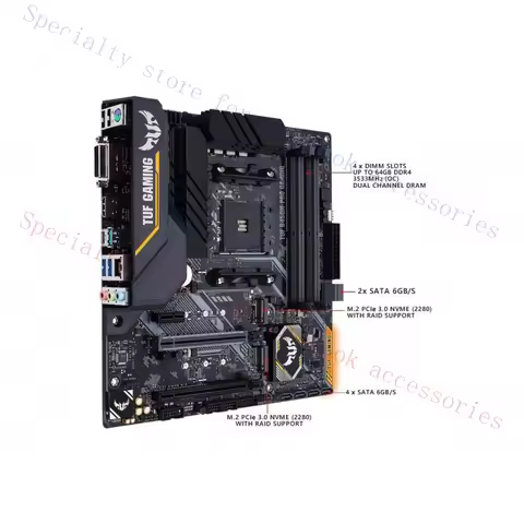 A+ FOR ASUS TUF B450M-PRO GAMING AMD Ryzen 3 AM4 DDR4 Micro-ATX Motherboard
