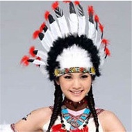 Indian Chief Headwear Halloween Costume Props Hat Seven Colorful Headband 5.22