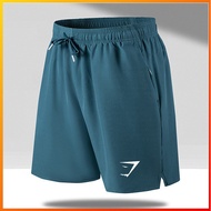 Men's Elastic Workout Shorts by Gymshark - Ice Silk Material for Quick Drying Athletic Wear.