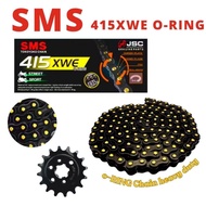 415 XWE -132L ORING CHAIN SPROCKET FRONT SUZUKI SMASH REVO CHAIN GOLD BLACK