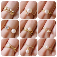 Dreamer Q  35 design  Swarovski® Pearl Ring Adjustable Cincin Mutiara Swarovski boleh larat